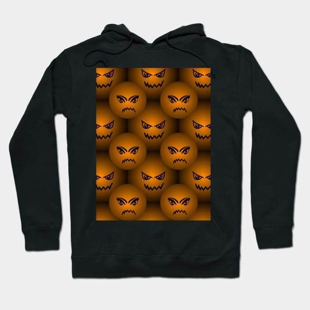 Scary Pumpkin Face on Halloween Balls Hoodie by PatricianneK